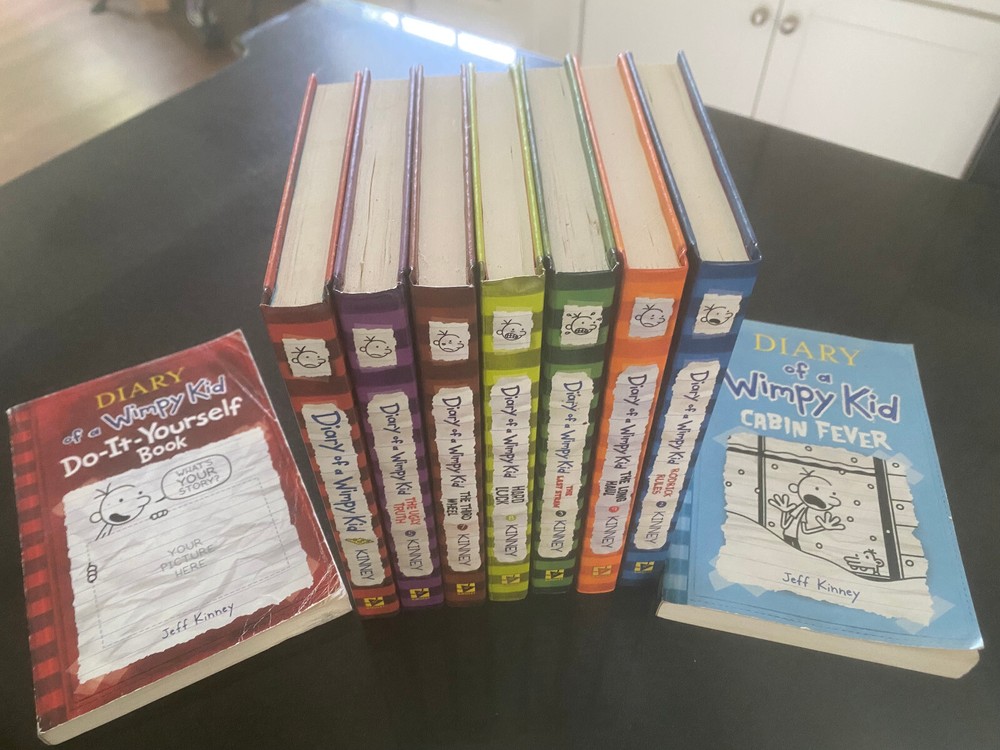Diary of a Wimpy Kid Box of Books 7 Hardcovers + 2 Free Paperbacks by Jeff Kinne