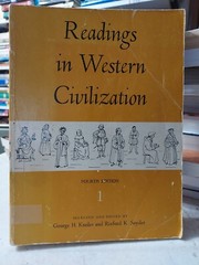 READINGS IN WESTERN CIVILIZATION Vol 1. 4TH. ED. KNOLES & SNYDER (1968,TPK) HZ6