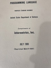 Reference Manual For The Ada Programming Language – Paperback – 1980 Reprint 81