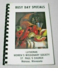 ST. PAUL’S LUTHERAN CHURCH COOKBOOK 1980 MN MELROSE MINNESOTA