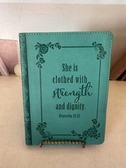 Teal Faux Leather Journal Strength & Dignity Proverbs 31 Flexcover w/Lined Pages