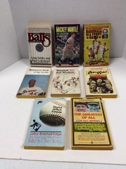 VINTAGE BASEBALL PAPERBACKS Lot of 8 Mantle, Paige, 1927 Yankees