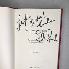 Ellis Paul “Notes from the Road” Signed Inscribed 1st Ed Hardcover 2002 Like New