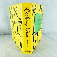 Cooking Clips Recipe File 3 Ring Binder Book Yellow Vintage UNUSED