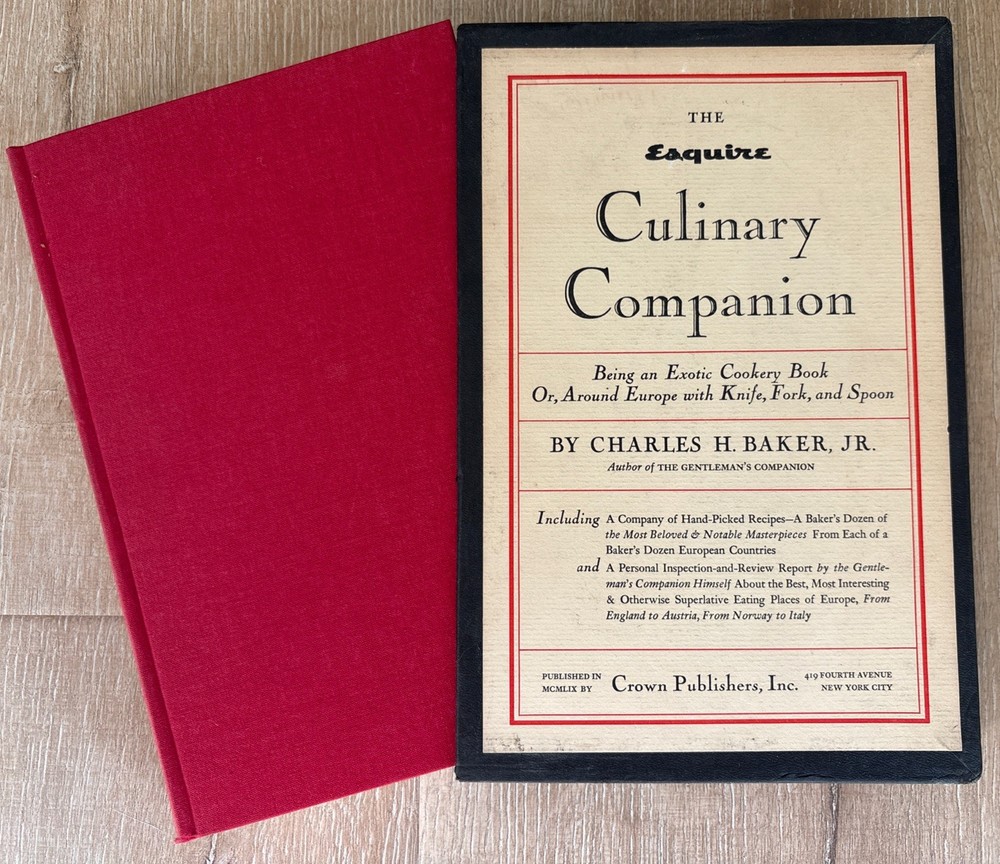 THE ESQUIRE CULINARY COMPANION Charles Baker Jr SIGNED 1959 HC Slipcase Crown