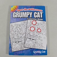 Grumpy Cat Spot‑the‑Differences Coloring Book – 4″ × 6″ – 62 Pages – Dover