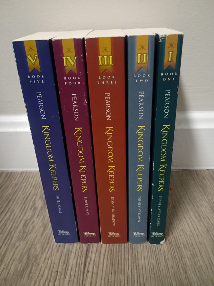 Ridley Pearson: Kingdom Keepers Paperback Book Series Lot, 1-5 Disney Hyperion