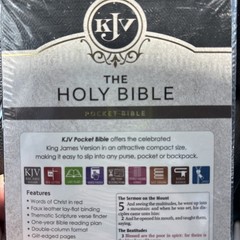 KJV HOLY BIBLE King James Version Black Mini Zippered Pocket Edition
