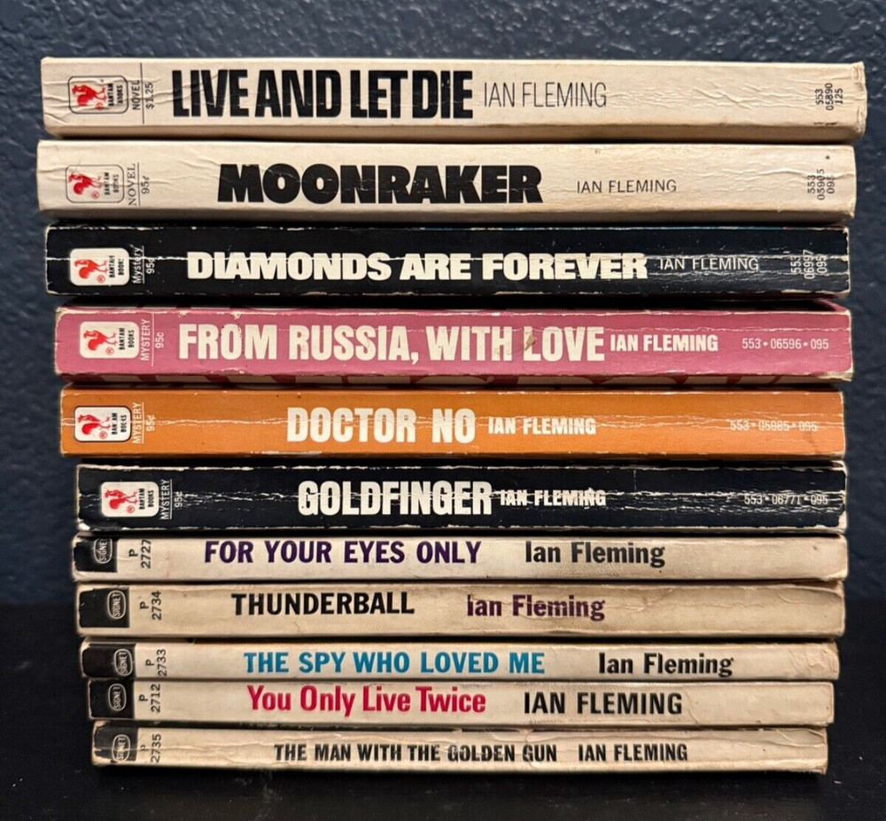 Vintage Ian Fleming James Bond 007 Paperback Lot of 11 – Early Signet & Bantam