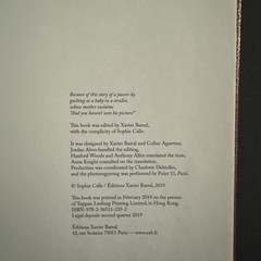 Sophie Calle: Because, 2019 FIRST Edition, SIGNED