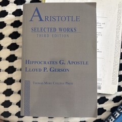 Aristotle selected Works Third Edition