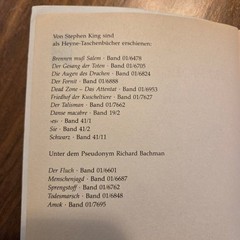 Im Morgengrauen Stephen King 1985 Deutsche Erstausgabe Heyne Horror Stories