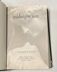 The Twilight Saga Midnight Sun Hardcover First Edition Printing