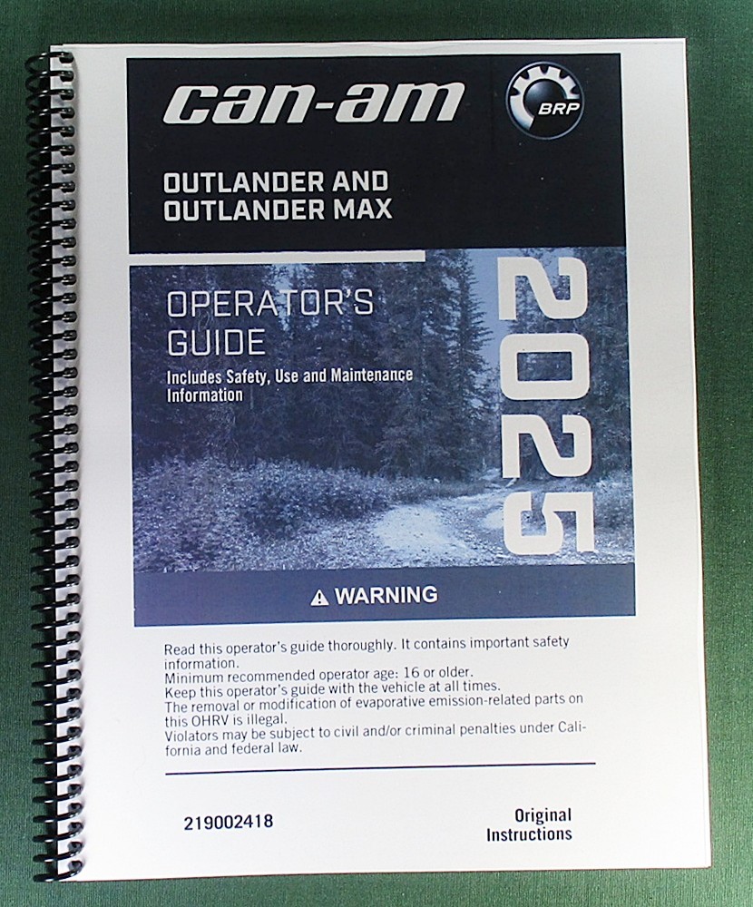 2025 Can-Am Outlander MAX 850 DPS Owner’s Manual: 438 Pages & Protective Covers