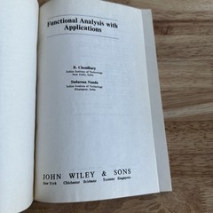 Functional Analysis with Applications Choudhary Nanda 1989 John Wiley & Sons