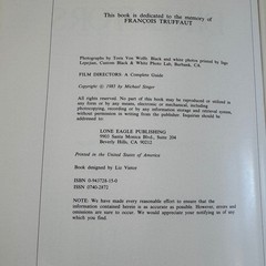 Film Directors A Complete Guide Michael Singer 1985 Third Edition Lone Eagle