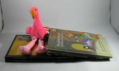 Lot 4 Decorative Decor Black Grey Mix Childrens HC Books Pink Flamingo Staging