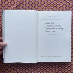 Same-Sex Dynamics Among Nineteenth Century Americans by D. Michael Quinn (1996)