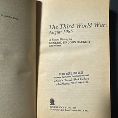 The Third World War By General Sir John Hackett & Others 1980