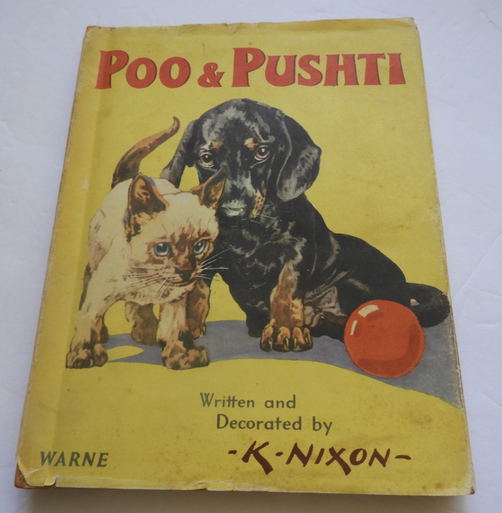 Poo & Pushti K. Nixon HCDJ Dachshund Dog Siamese Cat 1959 Vintage