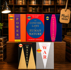 Robert Greene 5 Books Set, Power, Mastery, War, Seduction & Human Nature US