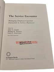 The Service Encounter Czepiel Solomon Surprenant 1985 2nd Printing Lexington