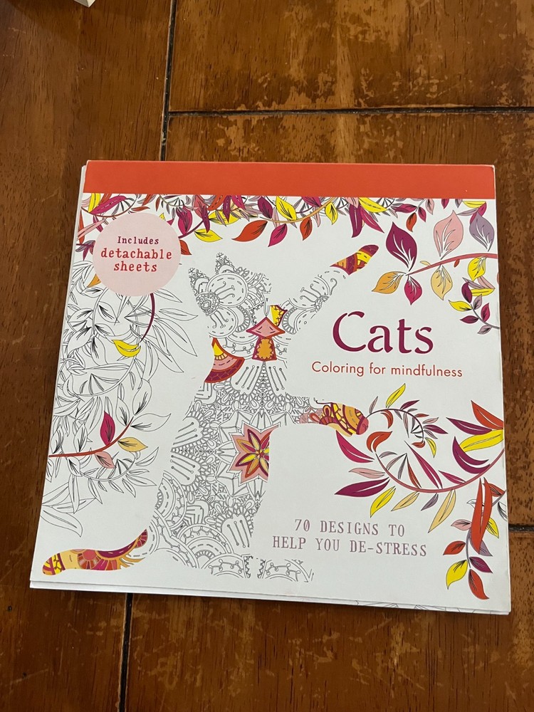 Cats Coloring For Mindfulness 70 Designs to Help You De-Stress Detachable