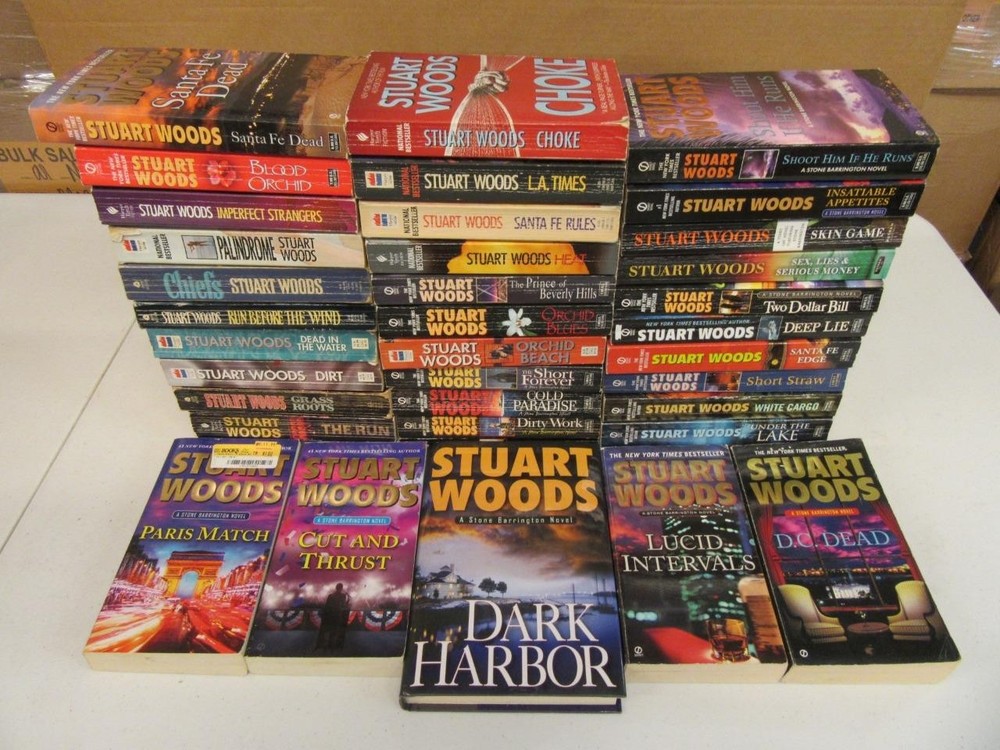 BIG Lot of (38) STUART WOODS Books STONE BARRINGTON WILL LEE HOLLY BARKER ORCHID