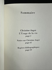Mille et une nuits 260: L’Usage de la vie, Christine Angot 1999