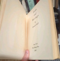 Donald Hall Exiles & Marriages Signed Inscribed To Poet Nancy Sullivan #Kerouac