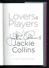 Jackie Collins SIGNED AUTOGRAPHED Lovers & Players HC 1st Edition 1st Print MINT