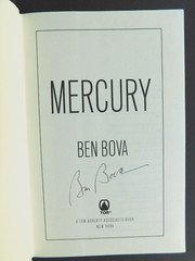 *SIGNED* hi grade 2005 collectible BEN BOVA hardcover w/mylar MERCURY 319 pages