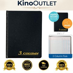 Durable 7 x 9.25 Inch Account Book – 80 Sequentially Numbered Pages, Black Cloth