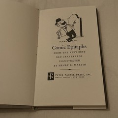 NEW Comic Epitaphs From The Very Best Old Graveyards HCDJ Vintage Halloween 1957