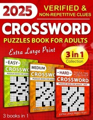 3 in 1 Collection Crossword Puzzles Book For Adults (Eye-Friendly Extra Larg…