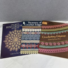 Lot of 3 Thread Crochet Books Edgings & Irish Crochet Designs VTG Rita Weiss