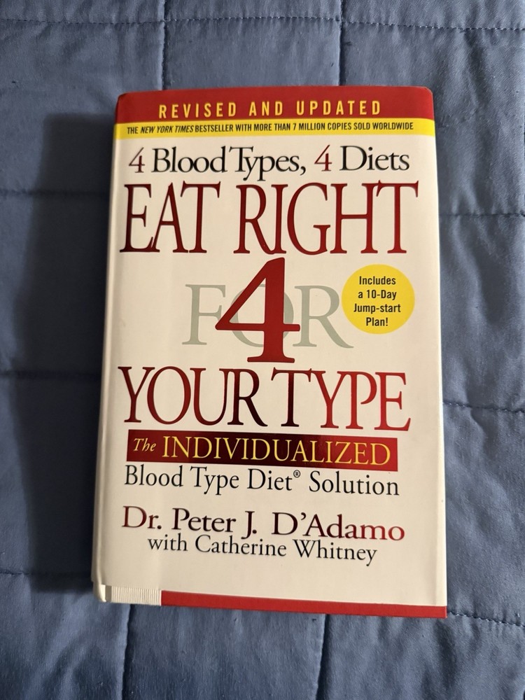 1996 Eat Right 4 Your Type “4 Blood Types, 4 Diets” by Dr. Peter J. D’Adamo New