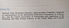 Instruction Manual for Steamfitter Pipefitter Apprentices HC 1974 & Pipe Welders
