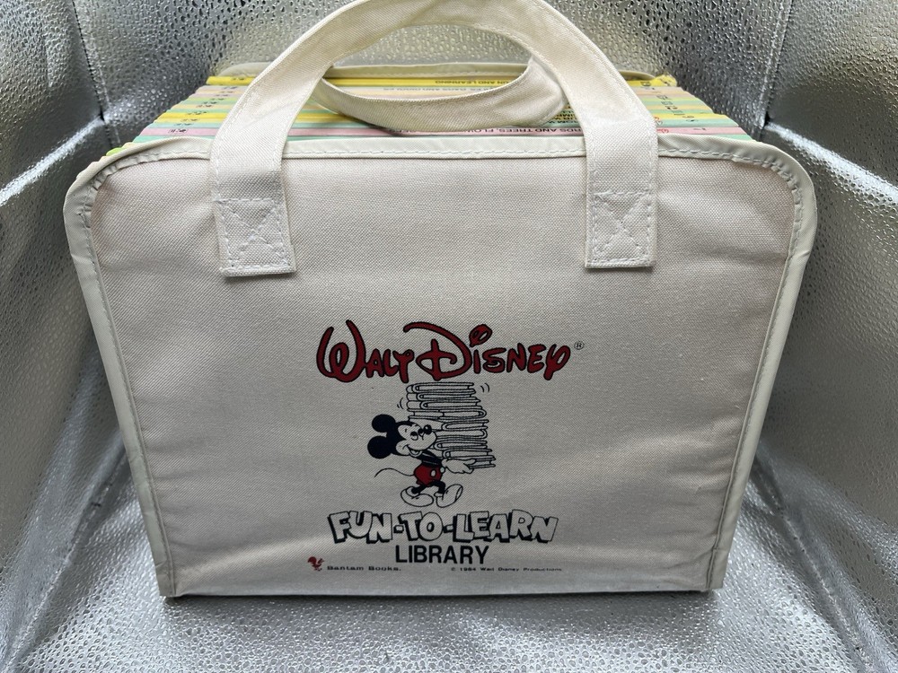 Walt Disney Fun-To-Learn Library 1-19 Complete Set Bantam Books Hardcover + Bag