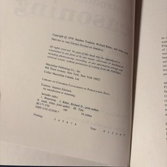 AN INTRODUCTION TO REASONING By Stephen Toulmin & Richard Rieke – Hardcover
