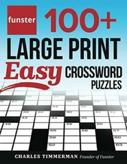 Funster 100+ Large Print Easy Crossword Puzzles: Crossword Puzzle Book fo – GOOD