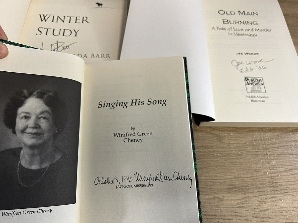 Lot Mississippi authors 3 SIGNED 1st ed Nevada Barr Joe Woods Winifred Cheney