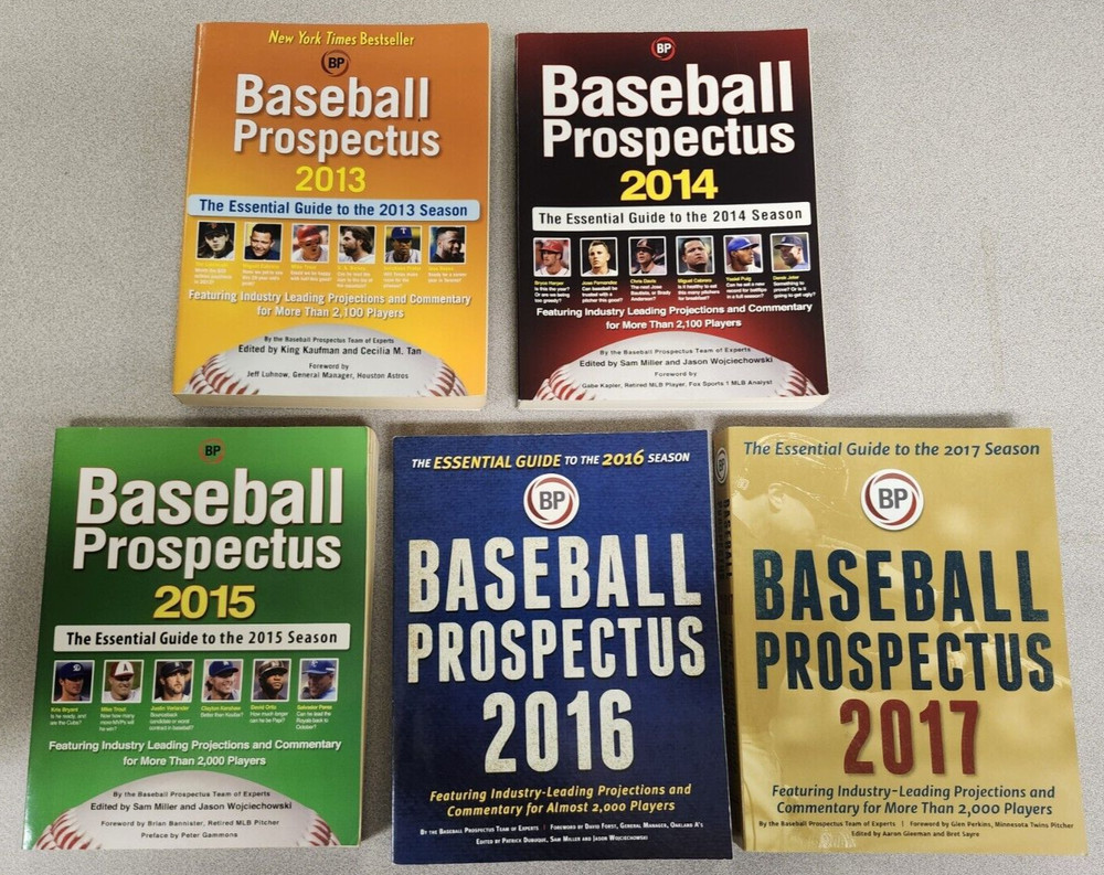 Baseball Prospectus Collection 2013-2017, Lot of 5 Large PBs