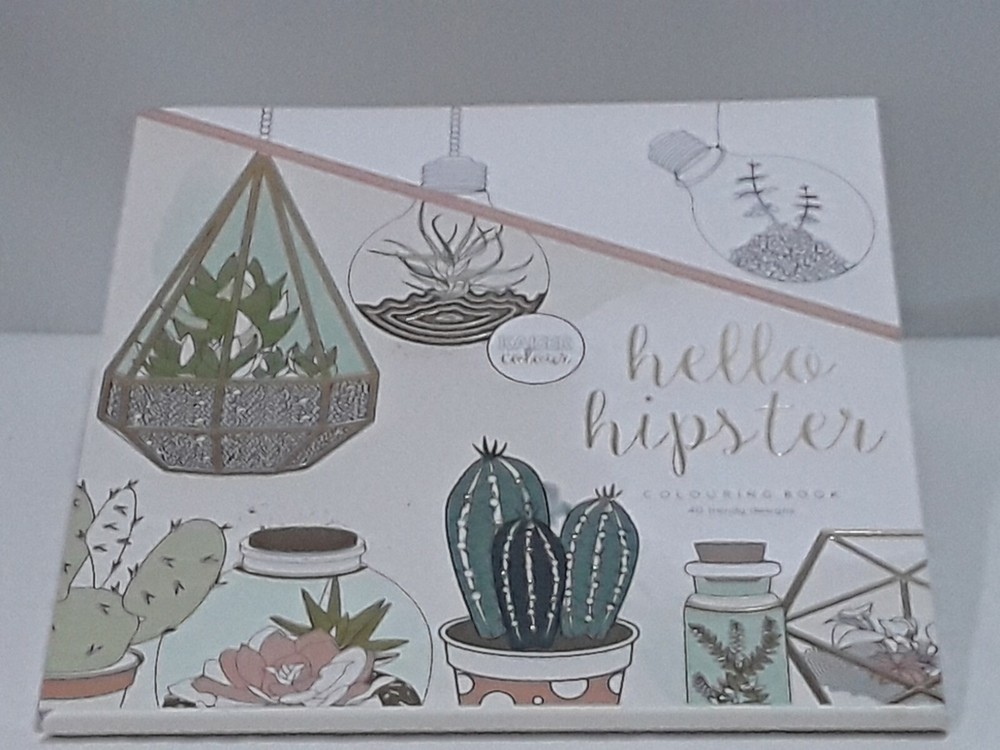 Kaiser Colour Hello Hipster Coloring Book 40 Trendy Designs 10 x 10 inches NEW