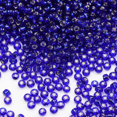Royal Blue Sliver Lined Color Size 3Mm Seed Beads about 3600Pcs/100Grams in Bag,